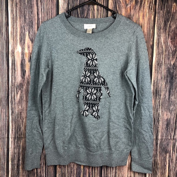 LOFT Sweaters - Ann Taylor LOFT Penguin Sweater Size Medium Gray